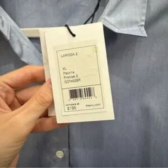 Theory Light Blue Casual Button Down Shirt - Picture 5 of 6